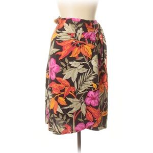 Banana Republic Tropical Print Buckle Wrap Skirt